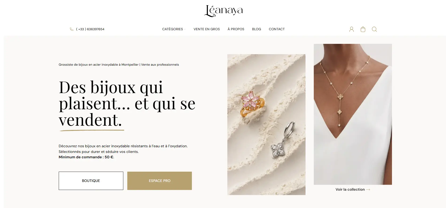 Création du site e-commerce Léanaya